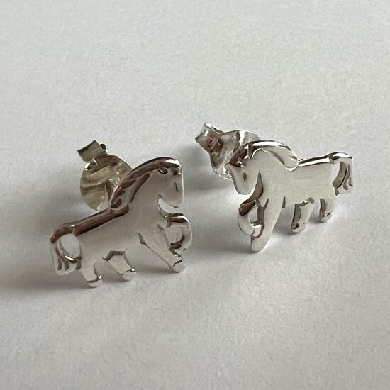 Silver Horse Stud Earrings Caballitos 